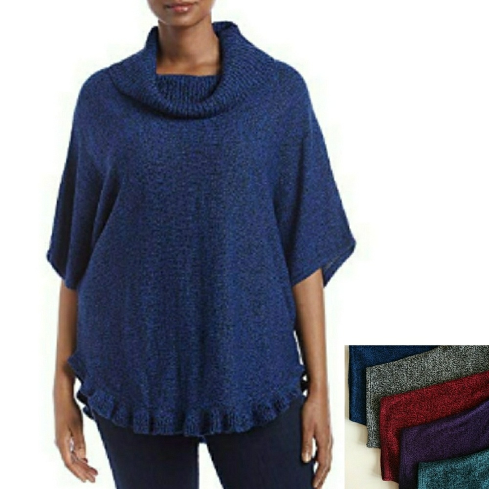 LAST 1! PLUS Cowl Neck Marled Knit Sweater - Picture 2 of 6